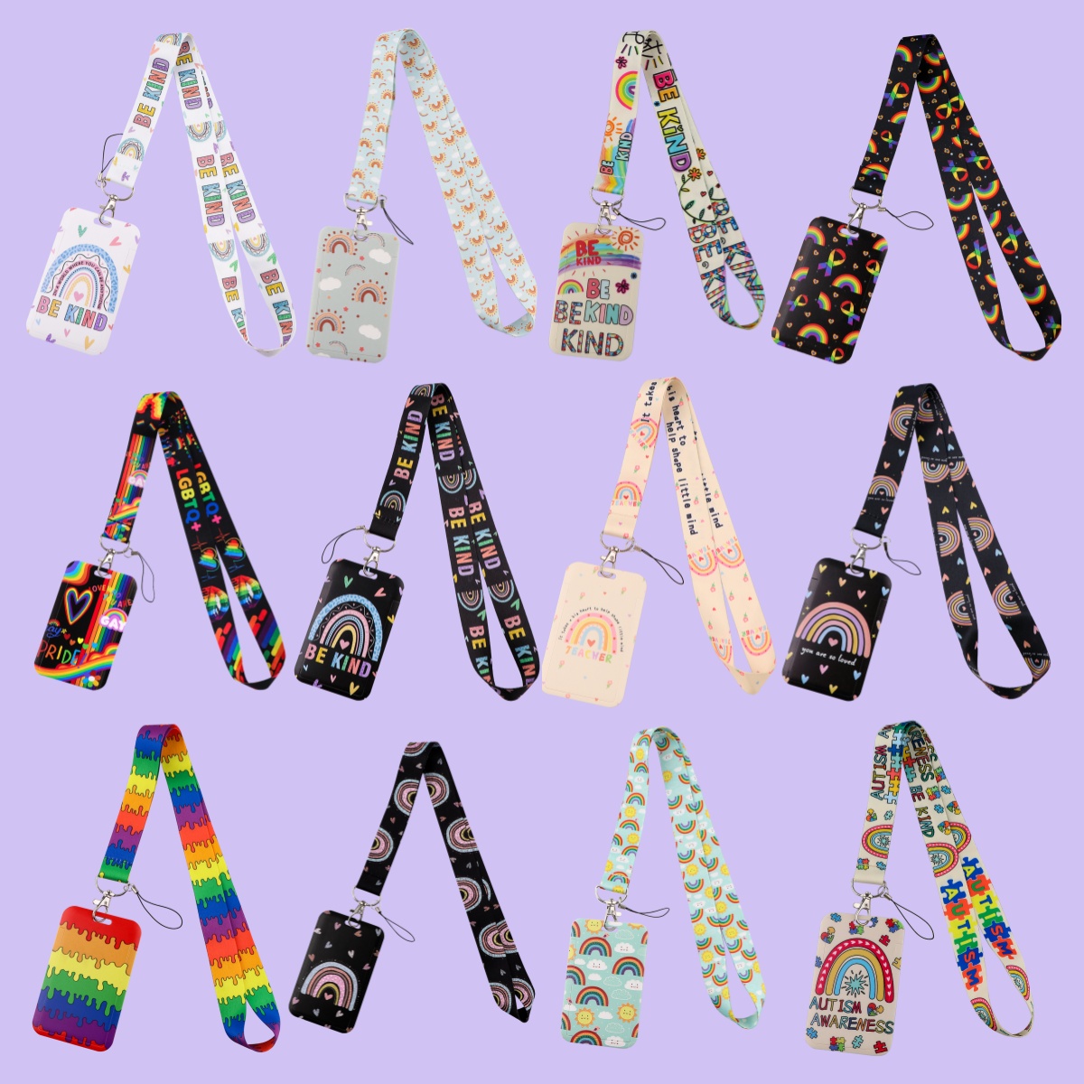 Rainbow Lanyards For Keychain  - Neck Hanging Phone Holder 리뷰 및 가격